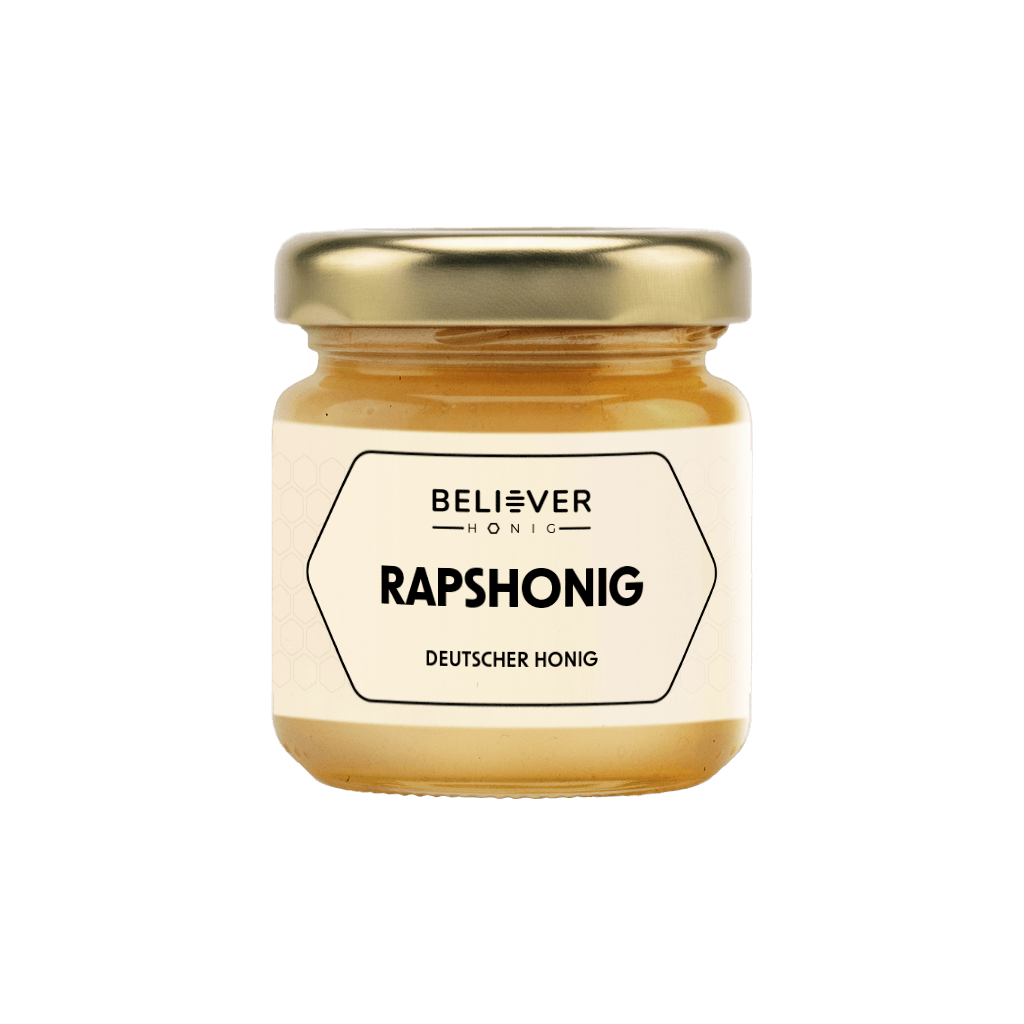 Believer Rapshonig: Kleines Glas cremiger roher Honig – Mild und vielseitig
