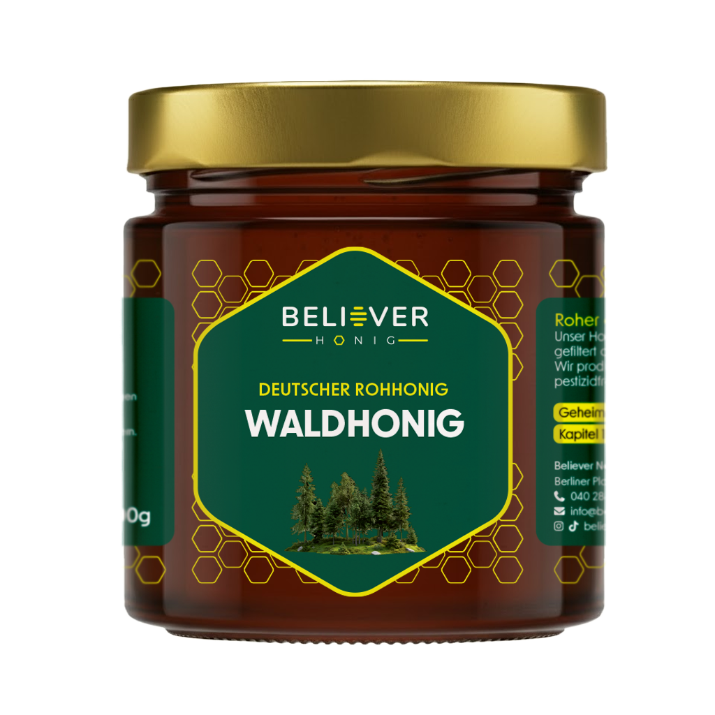 Believer Honig 500g Glas – großer Vorrat roher deutscher Honig, naturbelassen und hochwertig