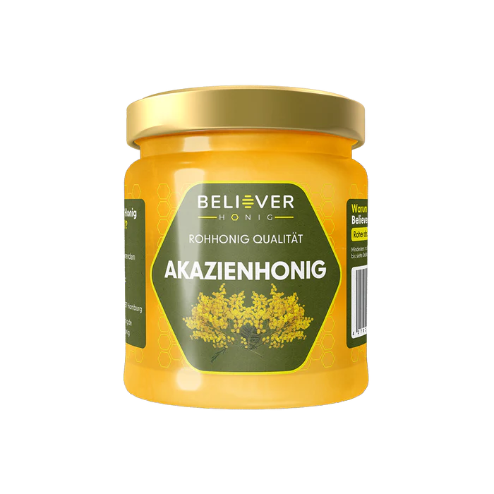 Believer Roher Akazienhonig 250g – milder, klarer & langer flüssiger Honig, beliebter Klassiker aus natürlicher Imkerei